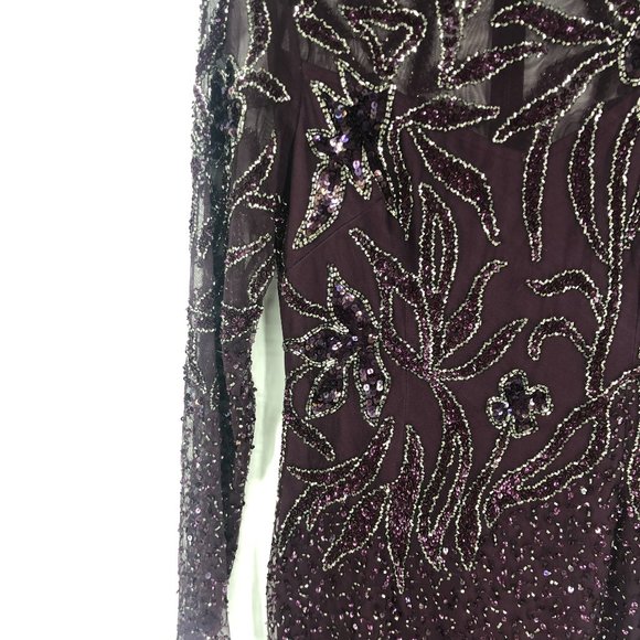 Adrianna Papell Purple Sequin Cocktail Dress 4 - Picture 7 of 8